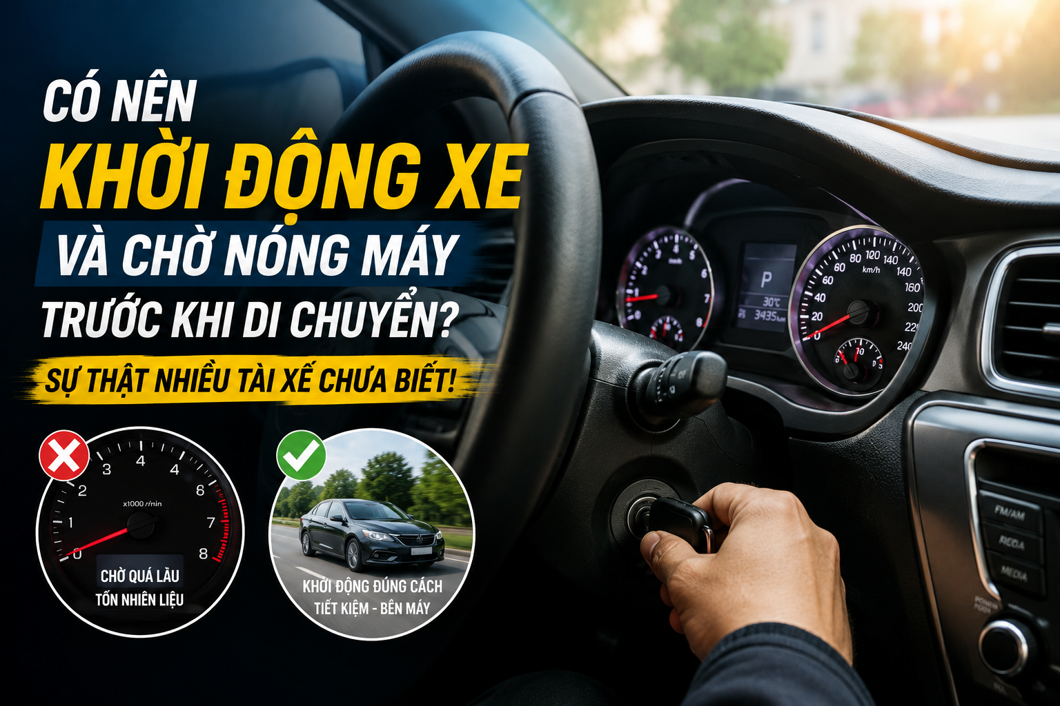 khởi động ô tô, nóng máy ô tô, động cơ ô tô, kinh nghiệm ô tô, sử dụng ô tô đúng cách, mẹo ô tô, bảo dưỡng ô tô, lái xe an toàn, xe hơi, kiến thức ô tô