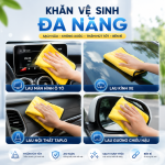 Khăn lau đa năng Microfiber siêu thấm hút dùng vệ sinh ô tô, kính xe, nội thất và màn hình